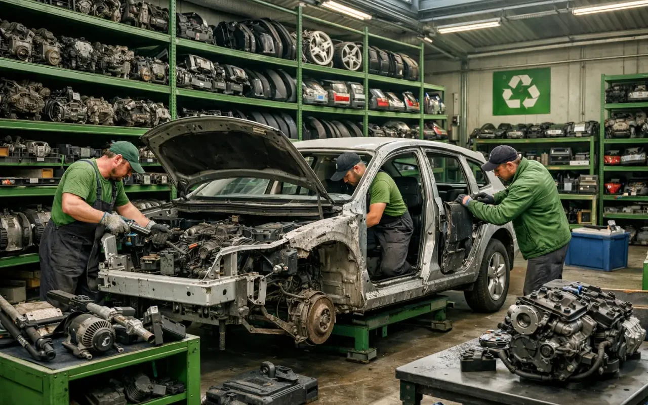 atelier de recyclage automobile moderne